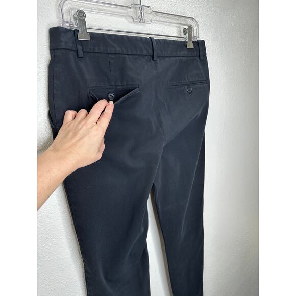 Theory Black Treeca CL Mod Twill Straight Leg Trouser Pant 6 - Picture 6 of 14